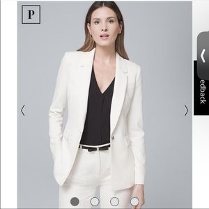 WHBM Luxe Suiting Jacket - White - Size 6